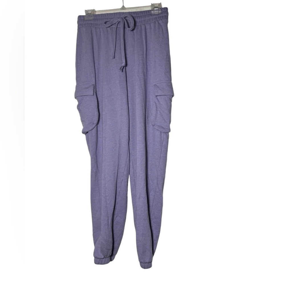Lavender Cargo Jogger Pants with Drawstring Waist
